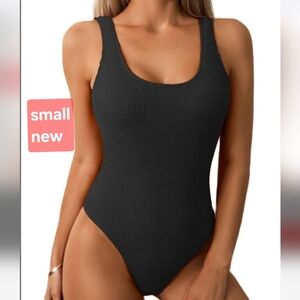 ☆Black Ribbed One Piece Size Small